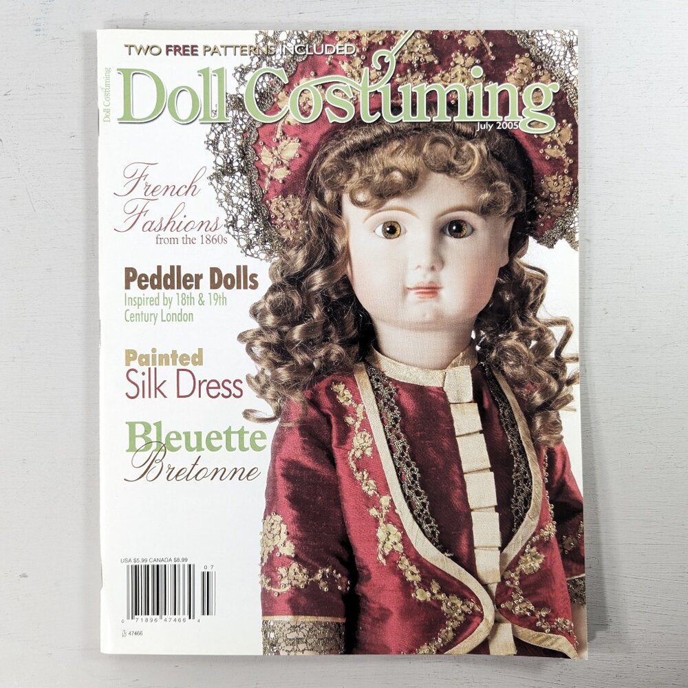 DOLL COSTUMING magazine JULY 2005, vintage classic doll dress making magazine